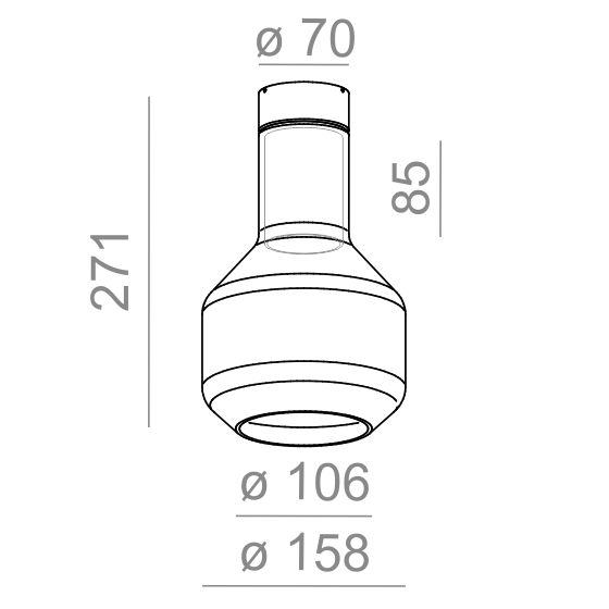 AQform Modern Glass Barrel E27 Oprawa Natynkowa 40416-0000-U8-PH-12