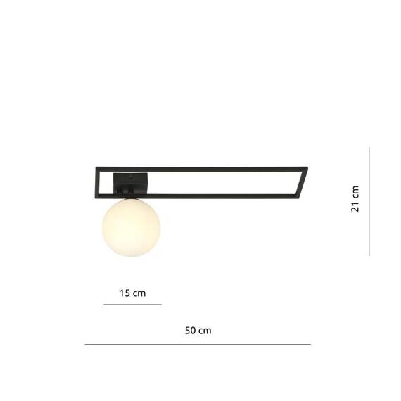 IMAGO 1B BLACK/OPAL sufitowy plafon czarny (1130/1B) - Emibig