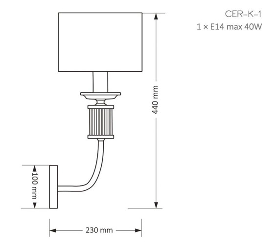 Kutek Mood Cero CER-K-1(N) Lampa ścienna
