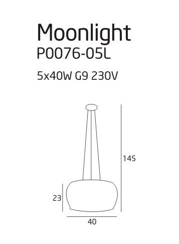 Lampa wisząca MaxLight Moonlight 40 cm P0076-05L