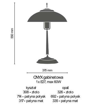 Lampka biurowa Amplex Onyx 8747 patyna połysk