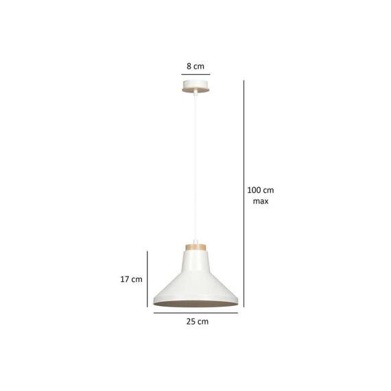 PADERN WHITE lampa wisząca biały (1041/2) - Emibig